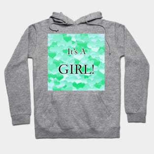 It's A Girl! Minty Hearts Hoodie